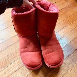 red leather ugg boots